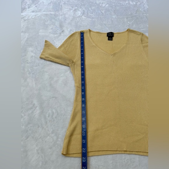 I•N•C International Concepts Yellow Ribbed Blouse - Picture 4 of 5